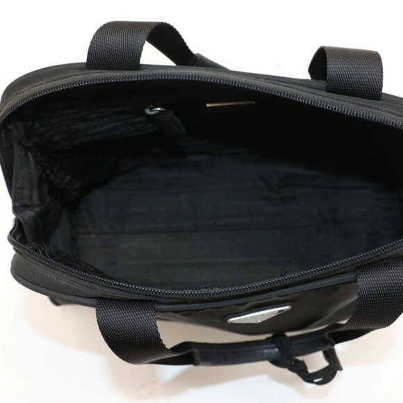 Prada Triangle Logo Black Nylon Handbag - Picture 7 of 16